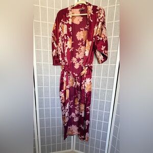 Floral Burgundy Kimono bathrobe